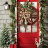Christmas Wreath Wooden Door Hanging Farmhouse Wagon Wheels Wreath