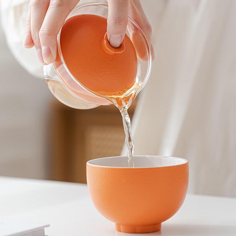 Цветочный керамический чайный сервиз с подарочной коробкой черного чая