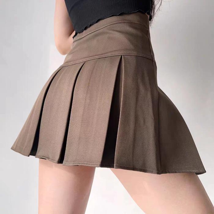 High Waist Pleated Skirt - Spring/Summer Edition, Anti-Exposure, Slim Fit, Short JK Style
