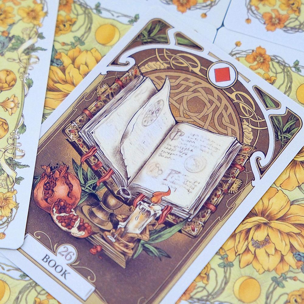 Romantic Lenormand Oracle 10.5*7.5cm Floral Motifs of The Art Nouveau Style 37 Pcs Cards (with 1 Special Card)