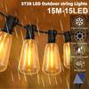 ST38 Waterproof Patio Lights Globe Outdoor for Garden Outside Backyard Porch LED String Lights Plastic Shatterproof Bulbs