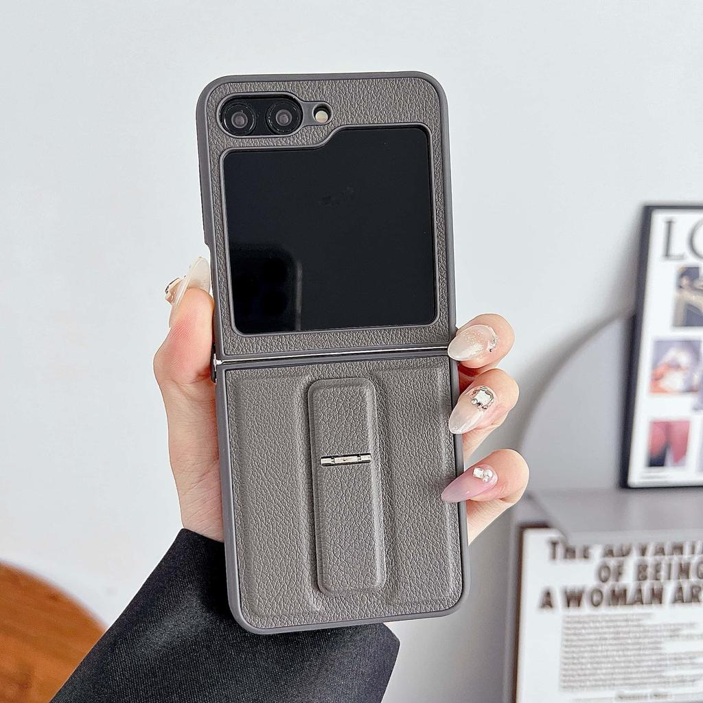 Чехол для телефона из ПУ кожи с подставкой для Samsung Galaxy Z Flip 7 6 5 4 3 Flip6 Защитная крышка