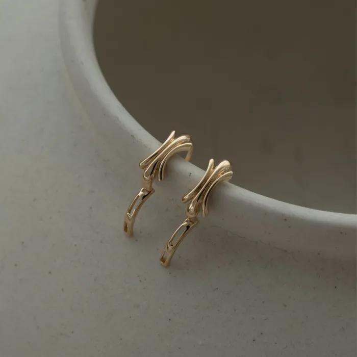 14k crown one touch earrings (1pair)