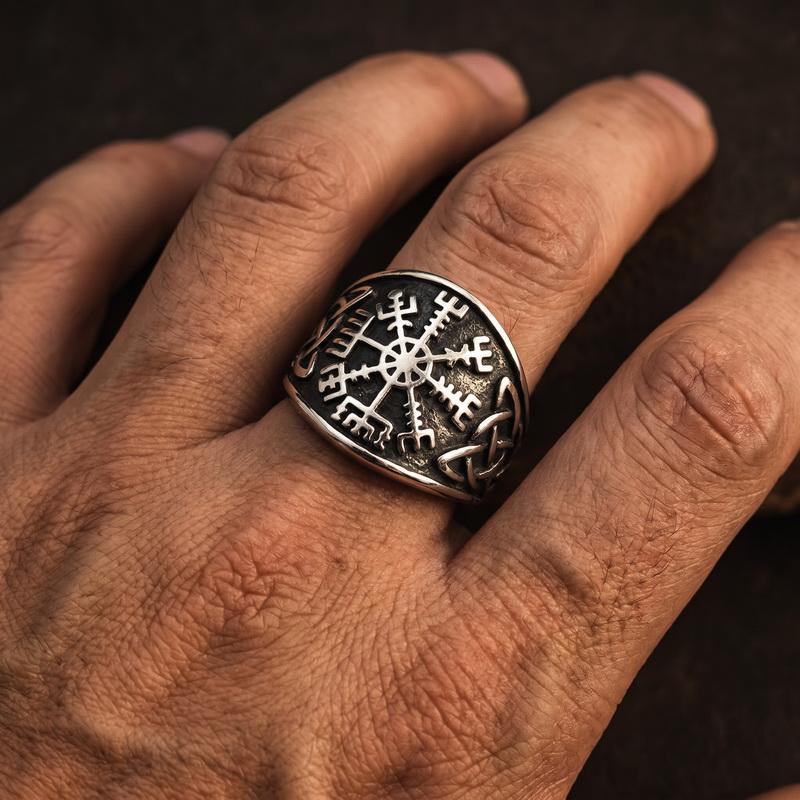 Stainless Steel Larger Viking Rings for Men Punk Vintage Finger Anillos Gifts Biker Party Jewelry Women’s Ring