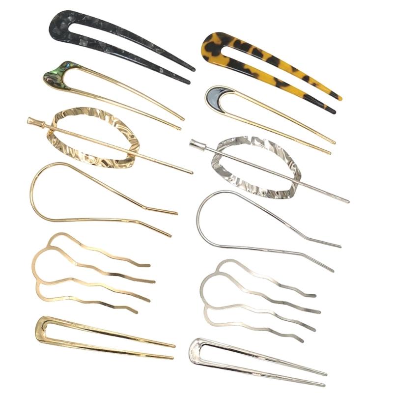 Уникальная вилка для волос большая французская металлическая заколка для волос для женщин элегантная укладка пучка заколки для волос винтажные аксессуары для прически