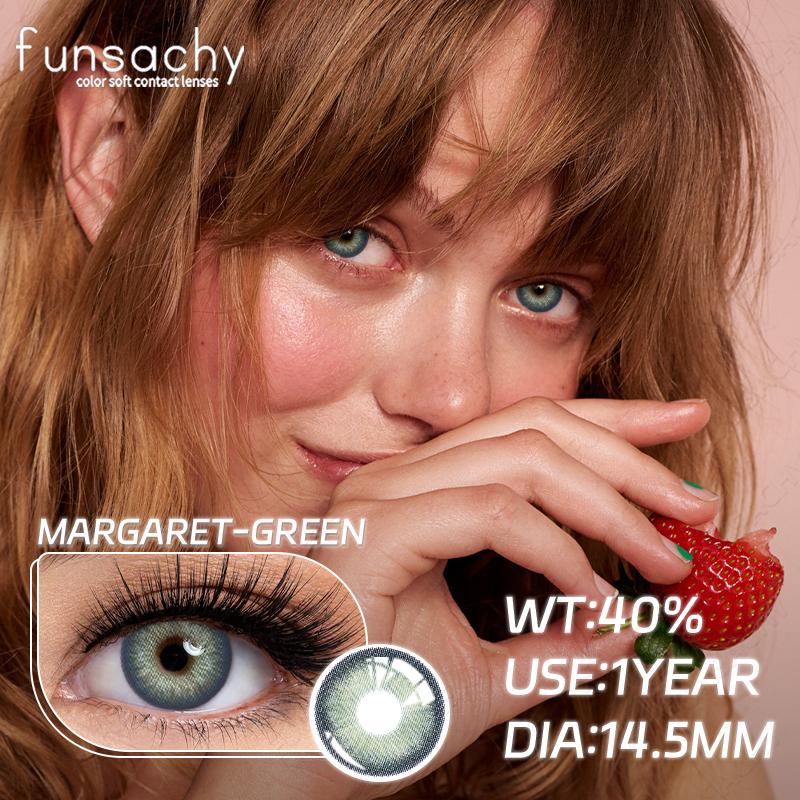 FUNSACHY 1 пара цветных контактных линз синие зеленые серые натуральные линзы для глаз красота зрачка линзы для ношения 1 год женская косметика
