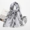Spring and Autumn New Plant Flower Printing Versatile Bali Yarn Cotton and Linen Feel Scarf Elegant Sunscreen Shawl Women