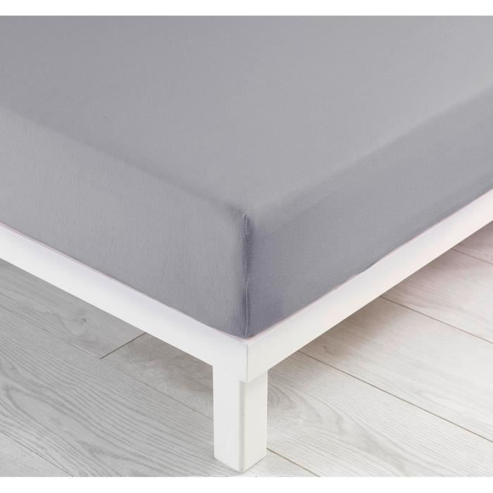 Drap housse - Galet - 90 x 190 cm - 100% coton - Bonnet 25 cm - Lavable en machine