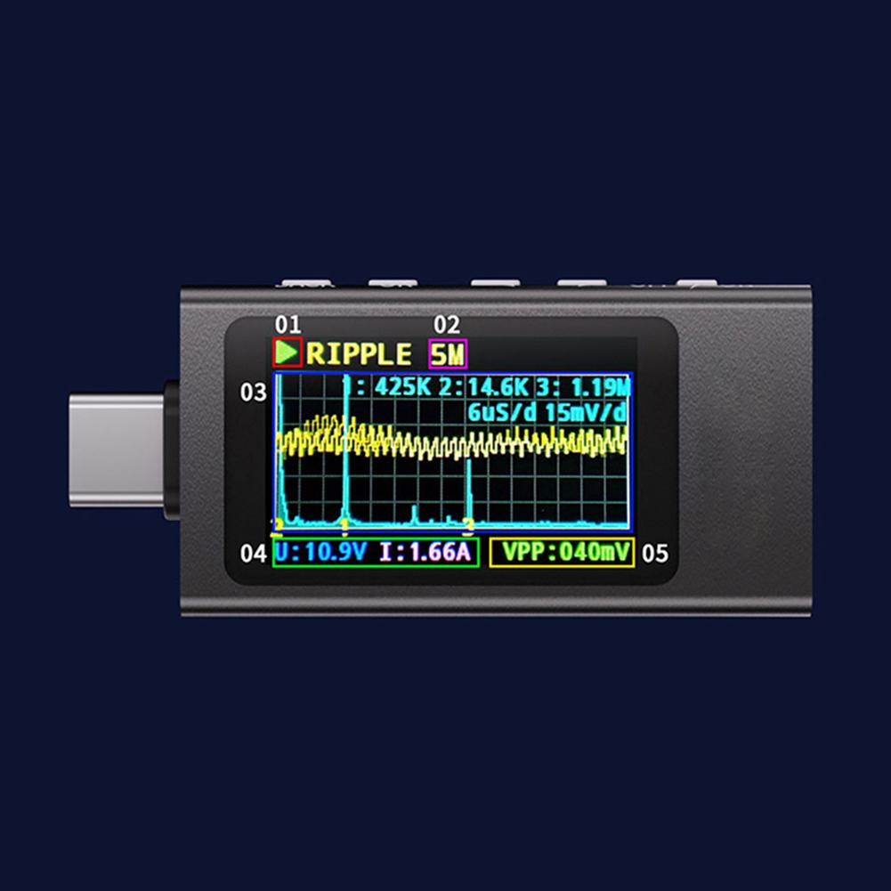 Тестер мощности Type-C DC 4-30V 0-12A Измеритель напряжения и тока Цифровой мультиметр для зарядного устройства Power Bank Детектор емкости