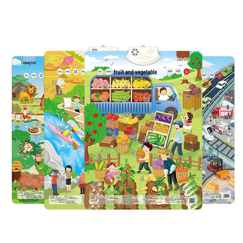 Lelefish Развивающая говорящая и читающая игрушка для малышей: Диаграмма звуков сцены, Пиньинь, Числовая головоломка