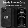 Чехол для телефона из замши с логотипом Toyota, новый чехол из жидкого силикона для iPhone 16 15 14 13 12 11 Pro Plus Promax 7 8 Plus SE2 SE3 X XS Xr
