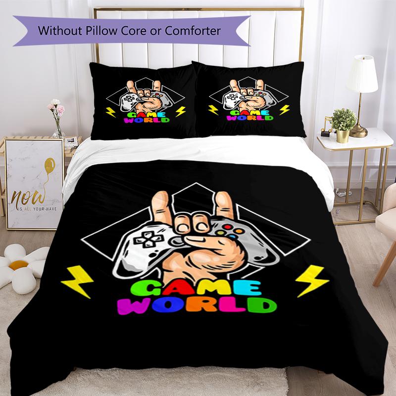 3pcs Game Controller Bedding Set Duvet Cover Closure Includes 1 Duvet Cover & 2 Pillowcases, Soft and Comfortable for All Seasons.