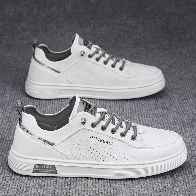 Summer breathable casual shoes sports flat shoes white leather shoes