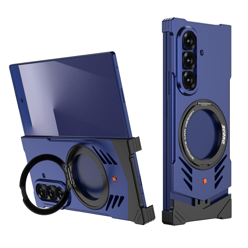 DYONG For Samsung Galaxy Z Fold7 5G Metal Case Frameless Hollow Heat Dissipation Phone Cover with Kickstand