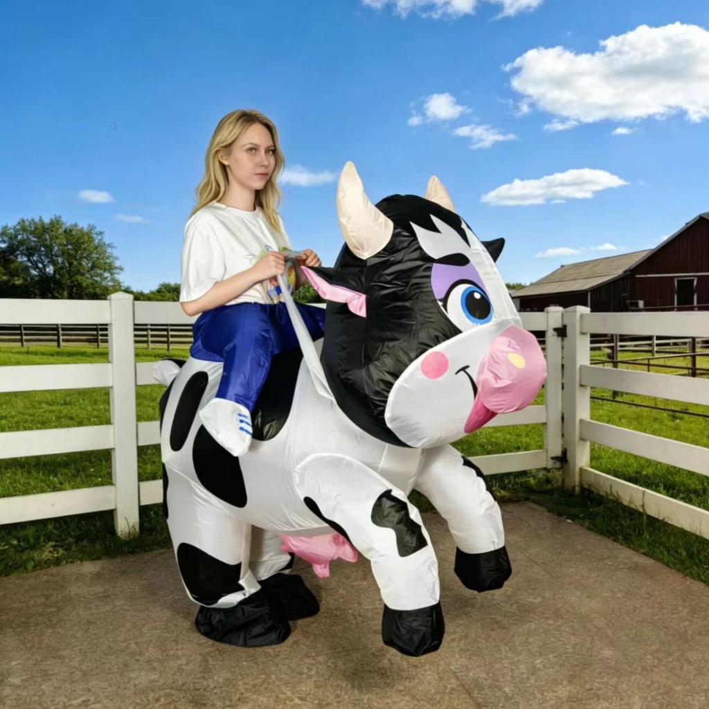 Надувной костюм белой коровы для Хэллоуина и Пасхи: Милый, Креативный и Веселый для Фестивалей и Розыгрышей.