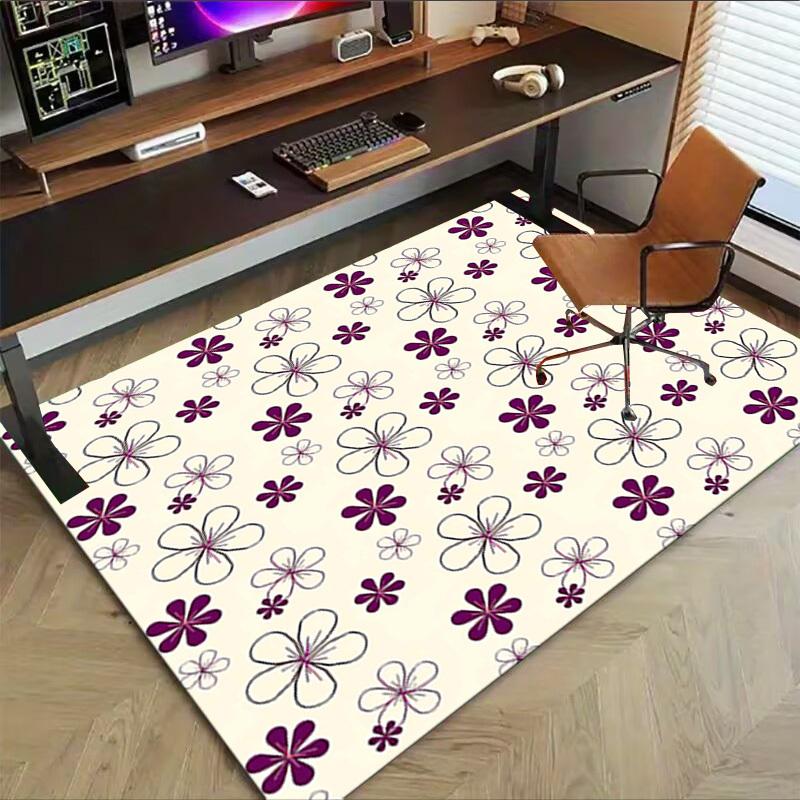 1PC Flower Pattern Non-Slip Floor carpet, suitable for Office, bedroomand playrooms. It can also be used as a sofa footrest cover-T31