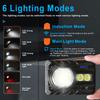 Portable Mini LED COB Work Light With Pocket Clip Rechargeable Sensing Outdoor Magnetic Flashlight Waterproof Emergency Lamp