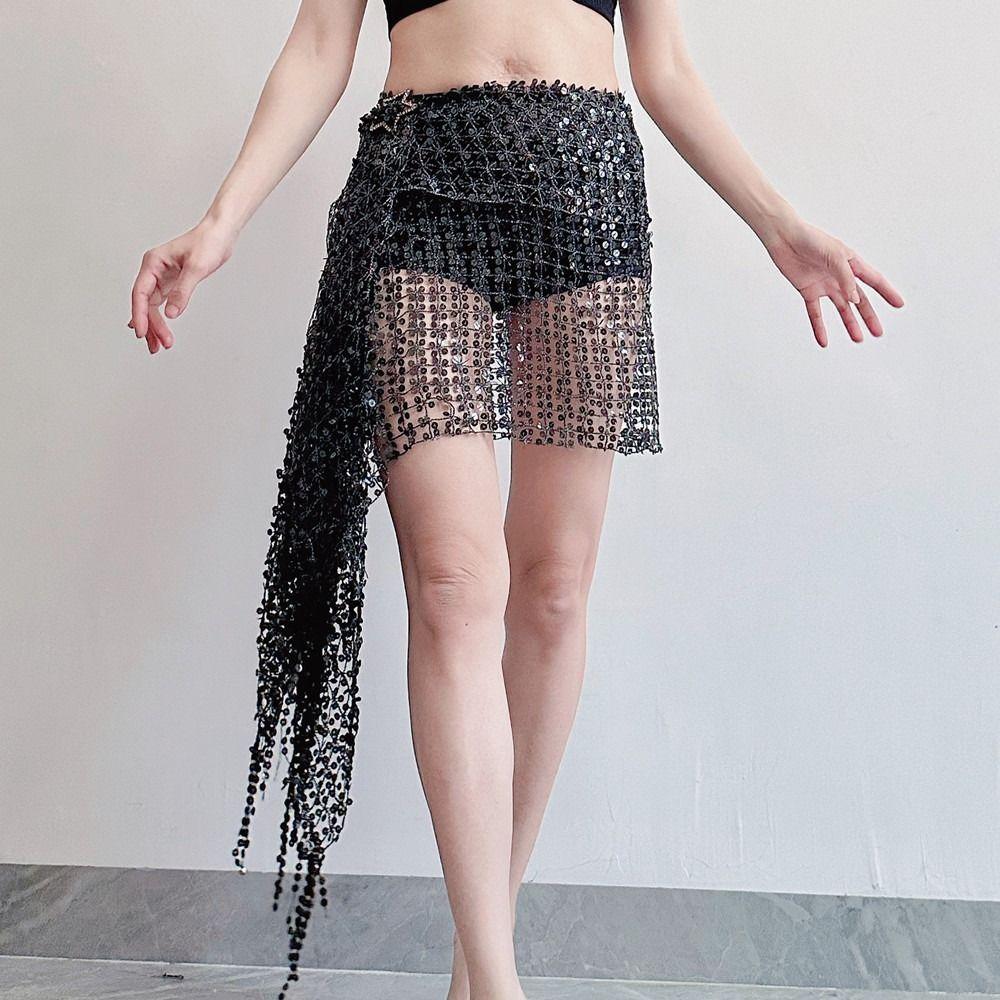 Бахрома Шарф для танца живота Ажурные костюмы для танца живота Тренировочный пояс для танца живота Индийский танец