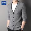 ROMON Мужской кардиган с V-образным вырезом из 100% чистого кашемира