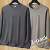 Men’s 2024 Autumn Solid Color Long Sleeve Round Neck T-Shirt: Soft, Comfortable, Large Size.
