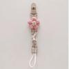 Plastic Flower Dummy Nipple Holder Plaid Embroidery Pacifier Clips Retro Baby Pacifier Chain  Girls