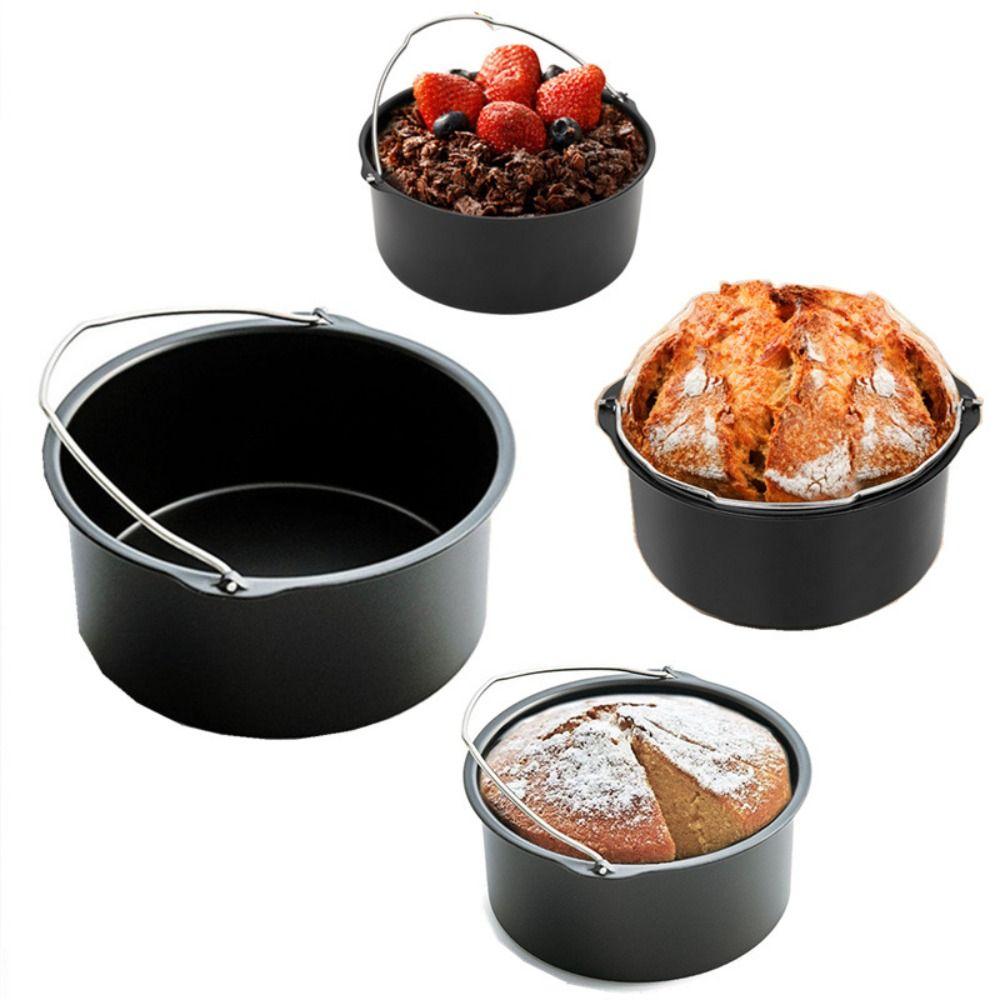 6/7/8/9 Inch Round Cake Mold Carbon Steel Air Fryer Pot Air Fryer Baking Pan Set Roast Chicken