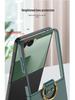 Чехол для Samsung Galaxy Z Flip7: Однотонный, Большое окно, Кольцо-застежка, Защитный складной экран для мужчин и женщин.