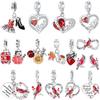 Новые Оригинальные Медные Шармы Красный Птица Сердце Гриб Бусины Подвески Подходят для Браслета Ожерелья DIY Ювелирные Изделия Подарок