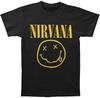 100% Cotton TOPS UNISEX TEES Nirvana Smile T Shirt Mens Rock And Roll Music Classic Band Tee New Black