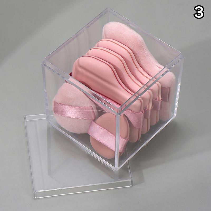 6 шт./набор Розовые пуховки Мини-пуховки для пальцев Пуховки для пудры Консилер Румяна Сухой и влажный макияж Мягкий, приятный для кожи Флок Аэропуховка