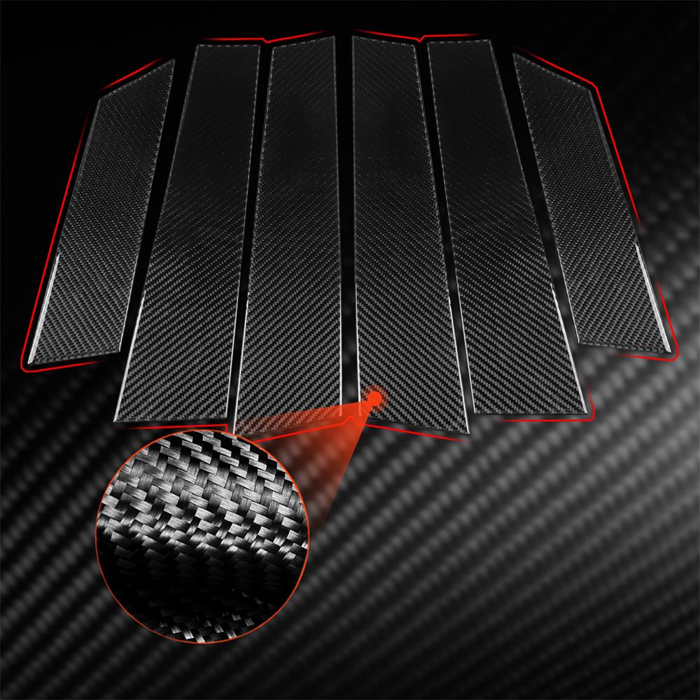 6pcs Carbon Fiber Door Window B Pillar Cover Trim Sticker For BYD Seal 22-25