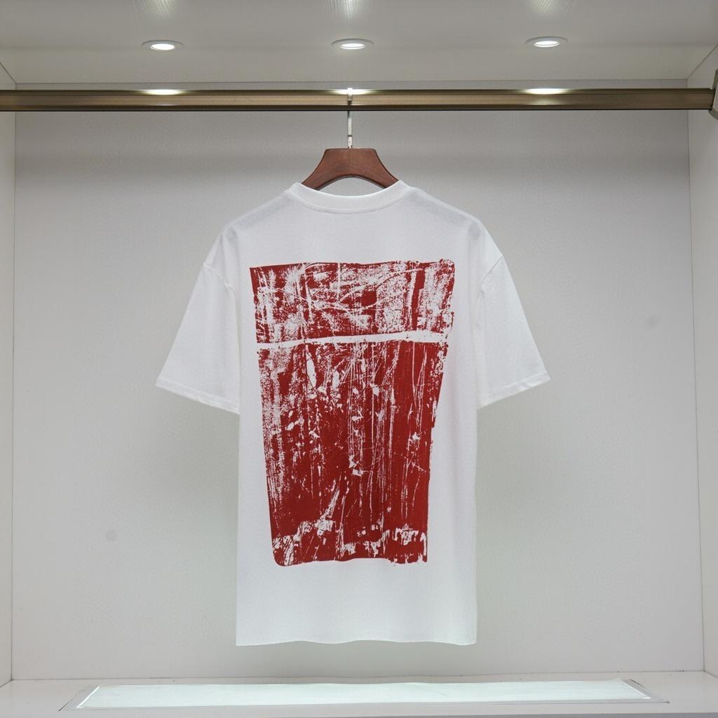 2061 Off-White Summer Men's and Women's Pure Cotton Print Oversized T-shirt Street Wear