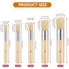 6Pcs Bristle Paint Brushes with Wooden Handle Watercolor Acrylic Oil Painting