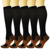 Cross-Border Solid Color Knee-High Sports Compression Socks Copper Ion Elastic Socks Outdoor Cycling Socks