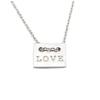 [Q6178] - Handmade Silver 'Love' Necklace - 10x8 Mm