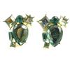Les Trésors De Lily [K7270] - 2 пары золотисто-зеленых сережек «Скарлетт».