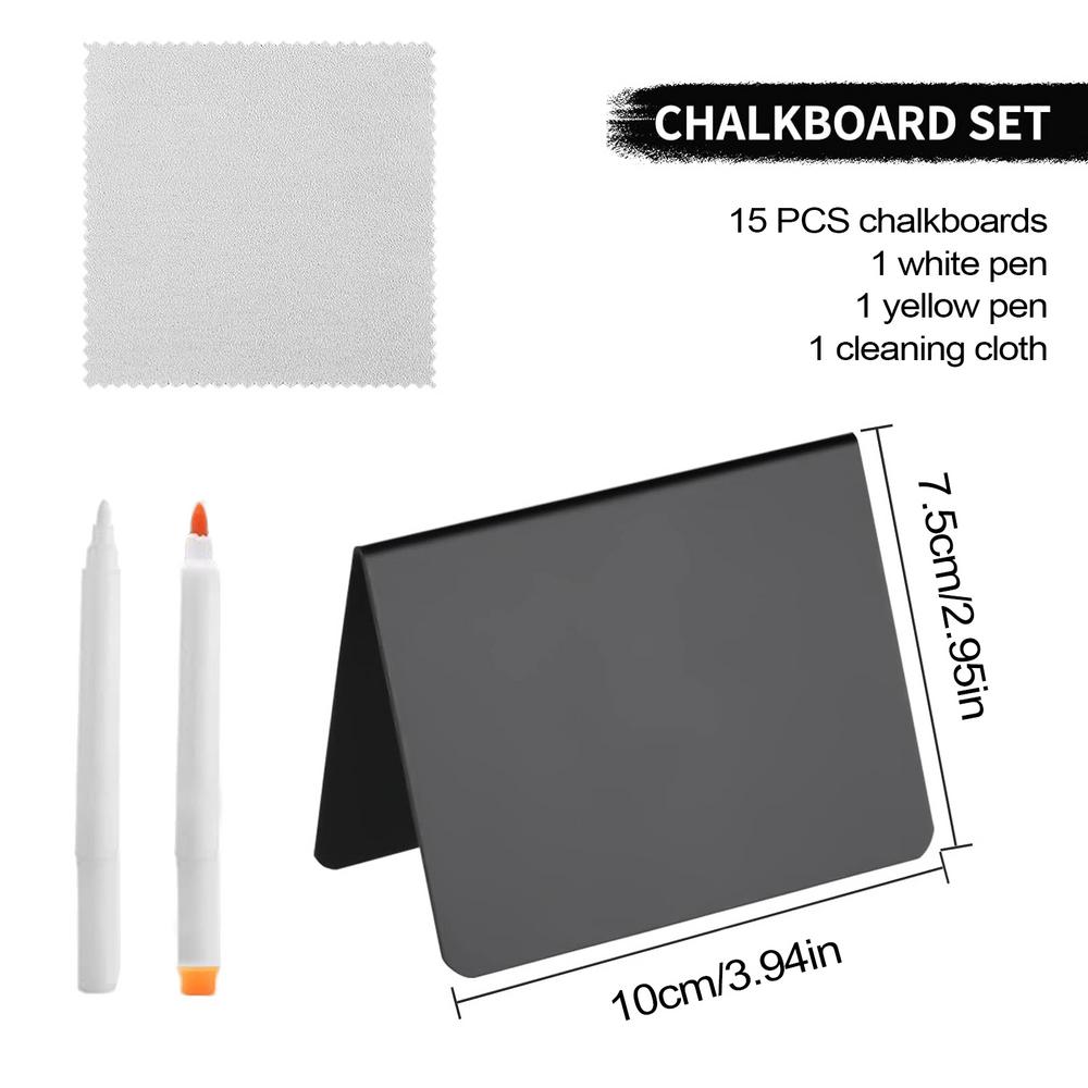 15 шт. в упаковке. Мини-знаки на доске для мела. Знак на столе для фуршета, вечеринки, свадьбы, пекарни. Маленький знак на доске для мела.