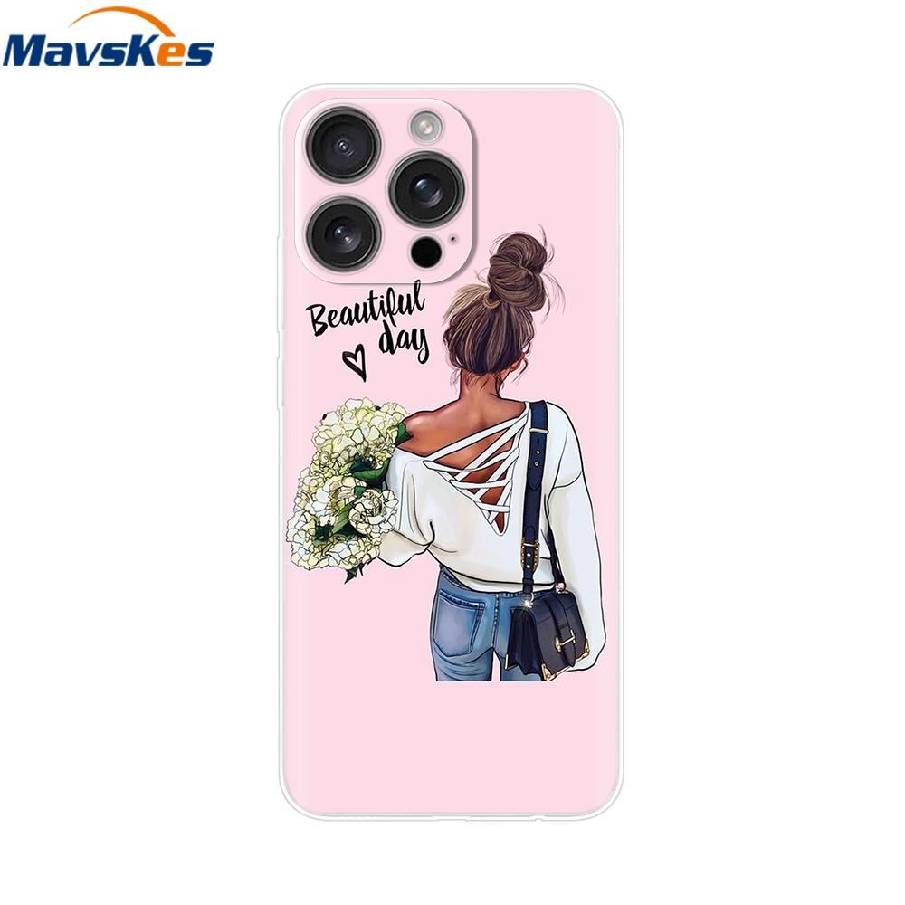 For iPhone 16 Pro Max Case Shockproof Silicone Bumper For Apple iPhone 16 Pro Max Plus Cover Soft TPU Phone Protector Shell Para