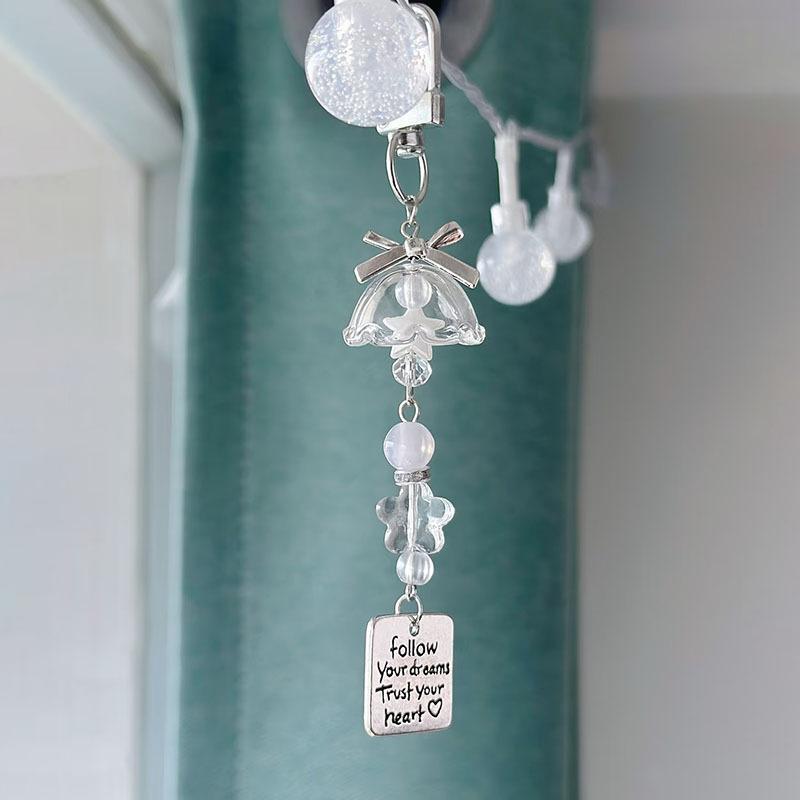 Sweet Christmas Tree Drift Bottle Four-Leaf Clover Pendant Phone Strap Keychain Exquisite Backpack Decoration Accessories Gifts