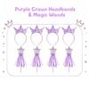 8-48Pcs Glitter Star Magic Wand Fairy Wand Tassel Glitter Sequins Princess Crowns Headband for Kids Birthday Party Gifts Wedding
