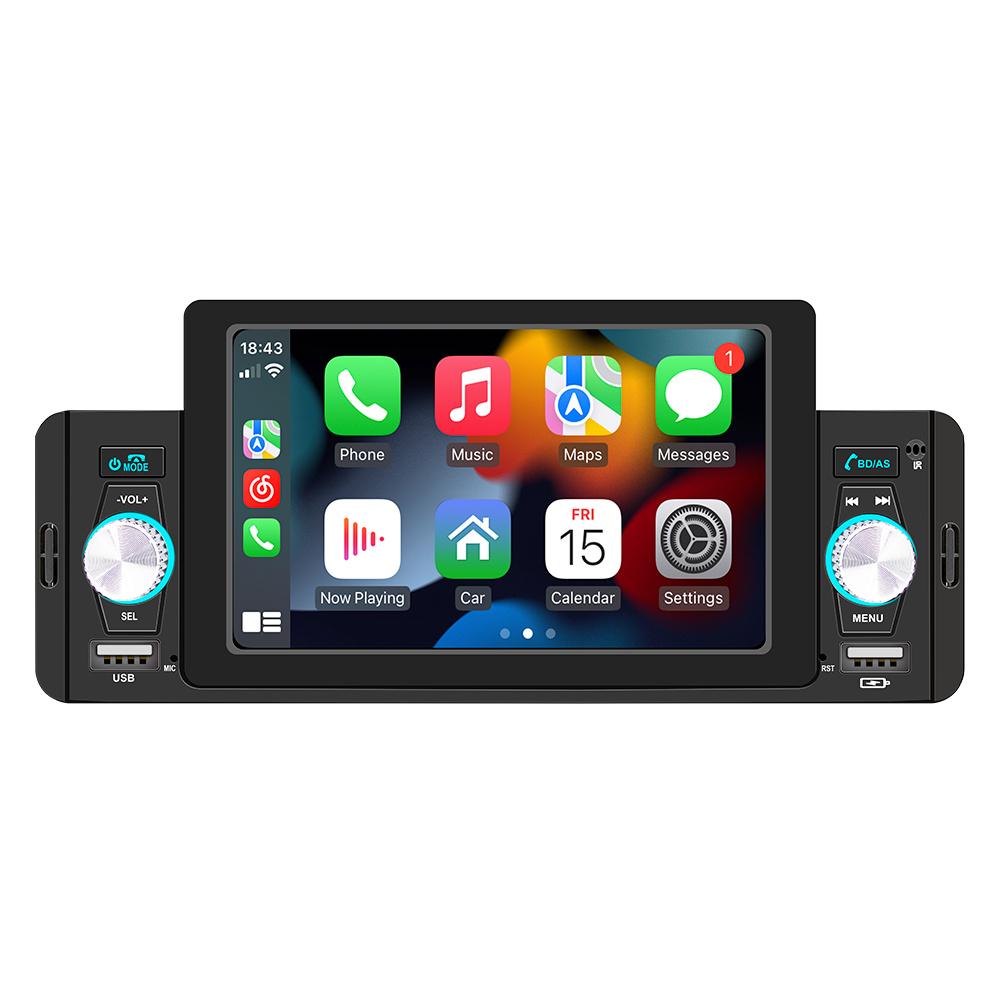 1 Din 5'' Car Radio Multimedia MP5 Player Compatible with Carplay Android Auto