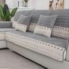 Thick Warm Plush Sofa Cushion Europe Winter Non-slip Cushion Modern Grid Sofa Towel White Wide Edge Lace Sofa Cover Living Room