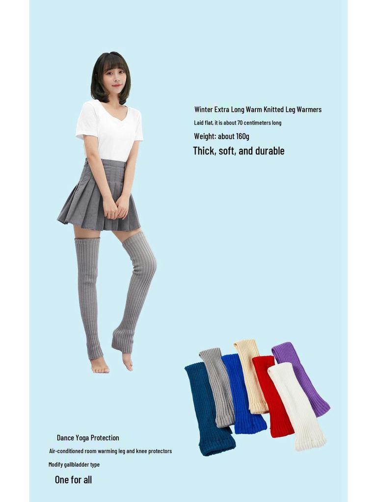 Очень длинные толстые вязаные красные шерстяные гетры 70 см для Нового года и Рождества