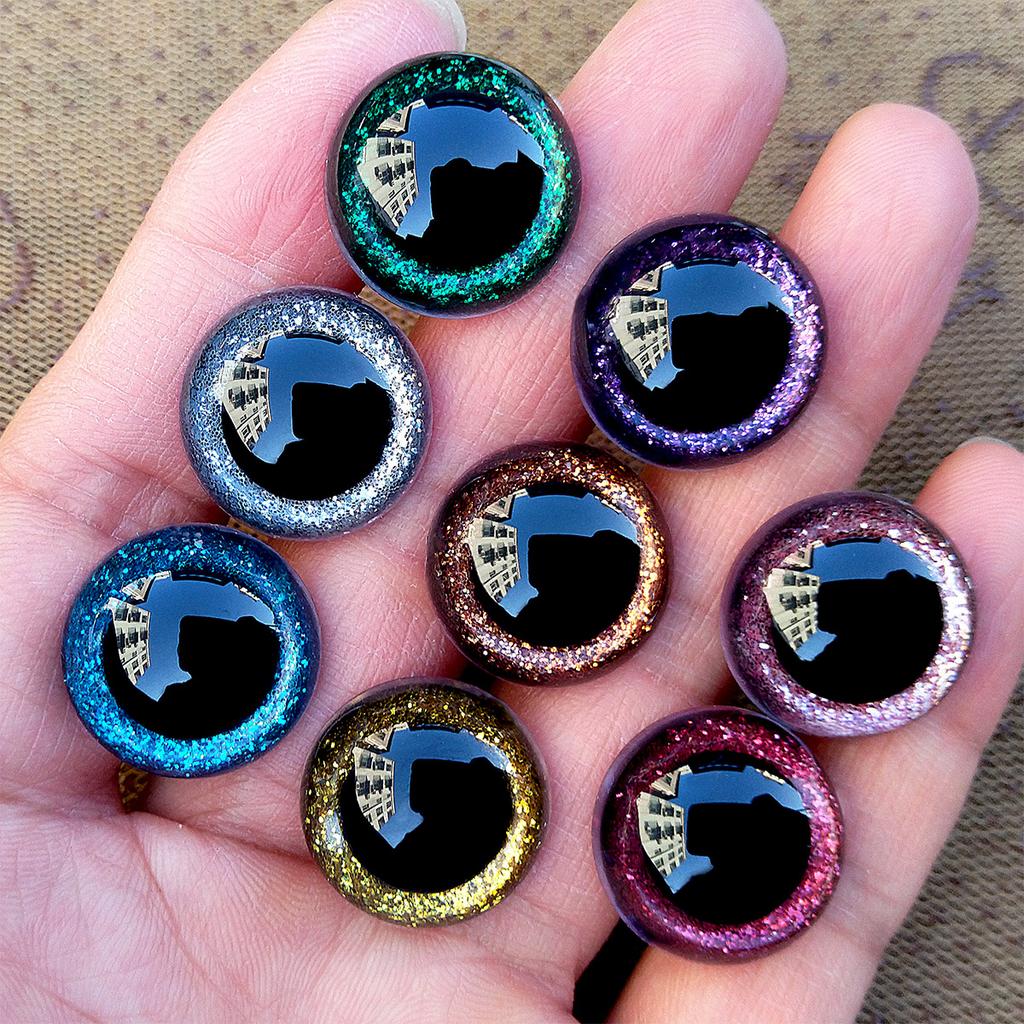 10 пар 3D пластиковых безопасных глаз с блестками для вязаных игрушек, больших амигуруми, поделок, плюшевых кукол для вязания, 9/10/12/14/16/18/20/24 мм