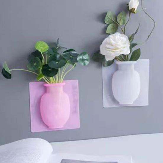 1/2/3 шт. настенное крепление силиконовая ваза многоразовая самоклеящаяся для домашнего офиса внутреннего холодильника окна настенные подвесные растения ваза для цветов наклейка украшение