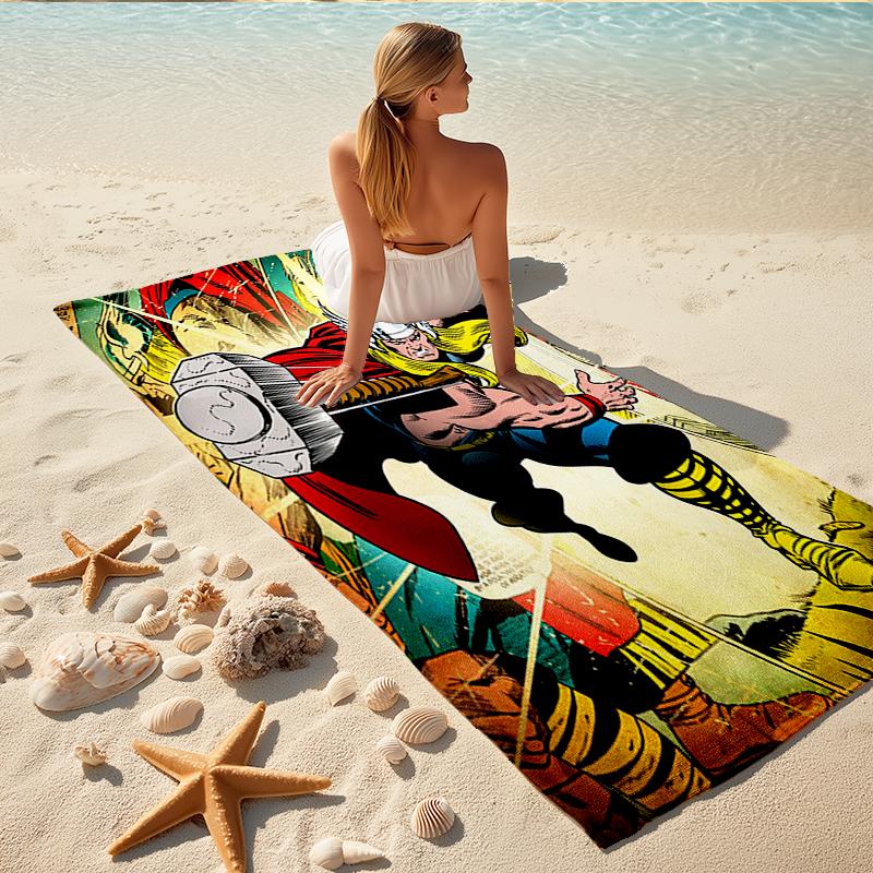 1Pc Thor'S Mighty Hammer Beach Towel, Quick Dry, Multi-Use for Beach Pool Gym Yoga Home Travel, Christmas, Halloween, Xmas Gift M928672