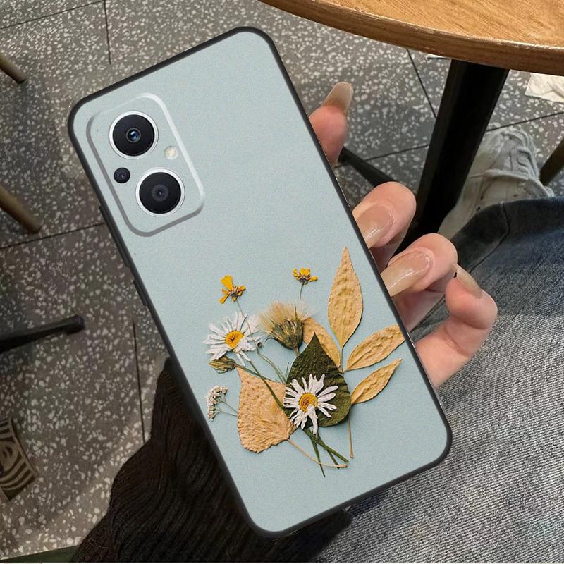 Flowers Pressed Case For OPPO Reno 7 8 10 Pro 8T 2Z 4Z 5Z 6 Lite OPPO Find X6 Pro X2 X5 Lite X3 Neo Cover