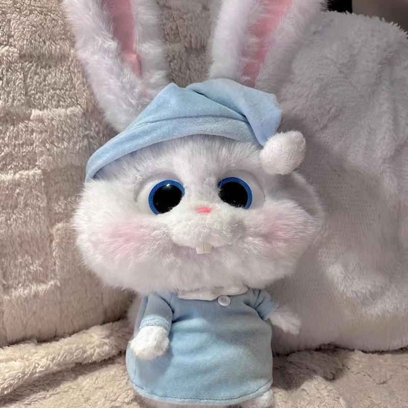 Rabbit Boss Plush Doll - The Secret Life of Pets Big-Eyed White Bunny with Carrot - Stuffed Toy Gift