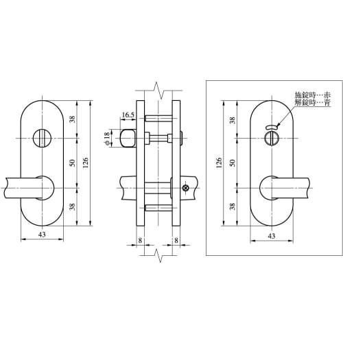 Miwa Lock ZLT902-8 Indoor Lever Handle Toilet Lock, Bronze, 0150-531