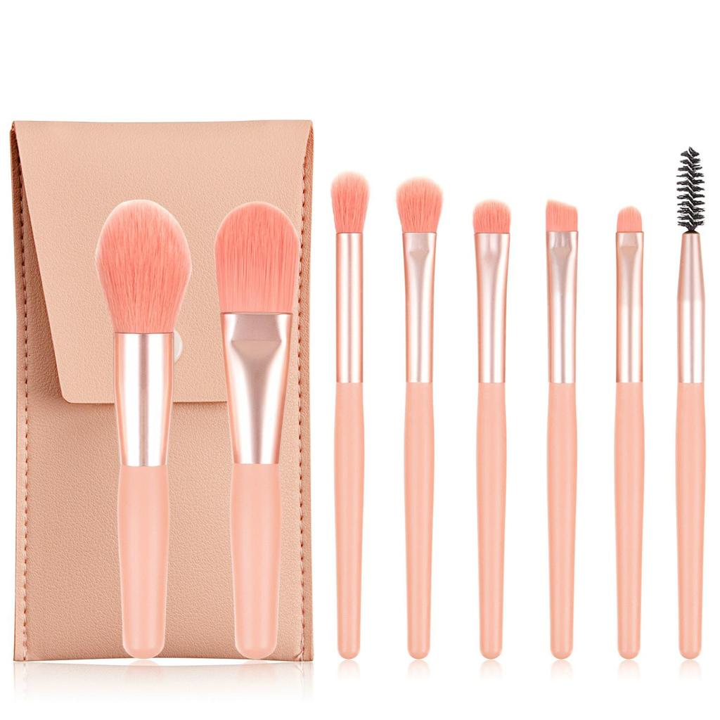Mini Voyage 8 Piece Portable Soft Makeup Brush Set, Eye Shadow Foundation Powder Eyelash Lips Concealer Blush Makeup Brush Set